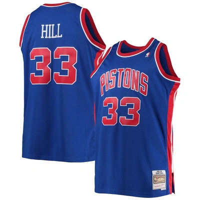 Mitchell & Ness Grant Hill Blue Detroit Pistons 1995/96 Big & Tall Hardwood Classics Swingman Jersey