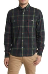 Original Madras Trading Company Madras Plaid Flap Pocket Button-down Shirt In Green/ Red