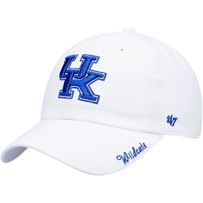 47 ' White Kentucky Wildcats Miata Clean Up Logo Adjustable Hat