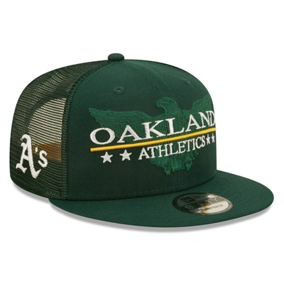 New Era Green Oakland Athletics Patriot Trucker 9fifty Snapback Hat