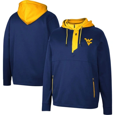 Colosseum Navy West Virginia Mountaineers Luge 3.0 Quarter-zip Hoodie