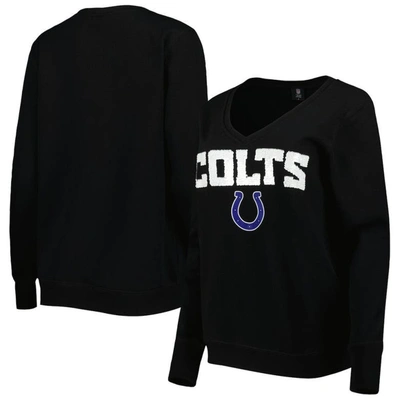 Cuce Black Indianapolis Colts Sequin Logo V-neck Pullover Sweatshirt