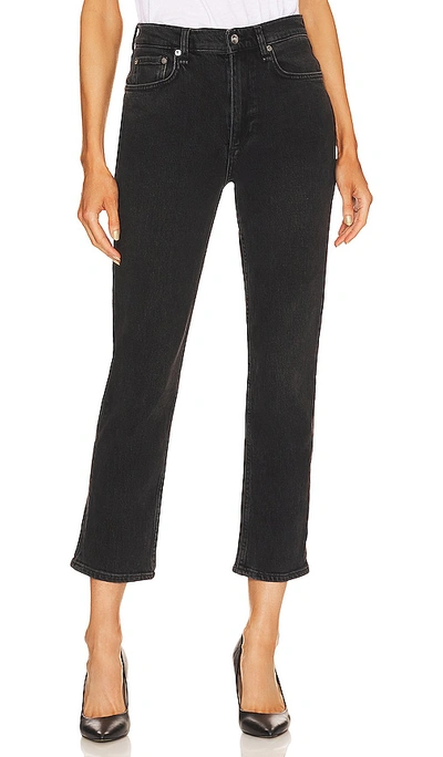 Rag & Bone Wren High Waist Ankle Slim Jeans In Black