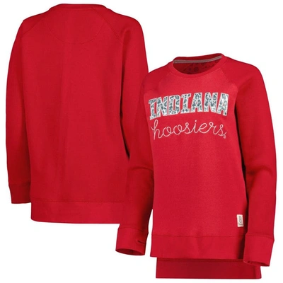 Pressbox Crimson Indiana Hoosiers Steamboat Animal Print Raglan Pullover Sweatshirt