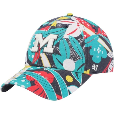 47 ' Charcoal Michigan Wolverines Plumeria Clean Up Adjustable Hat