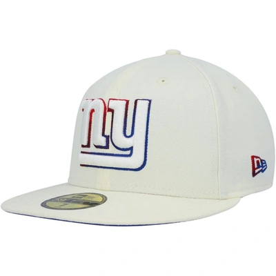 New Era Men's  Cream New York Giants Chrome Dim 59fifty Fitted Hat