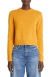 The Elder Statesman Simple Crop Cashmere Sweater In Apricot