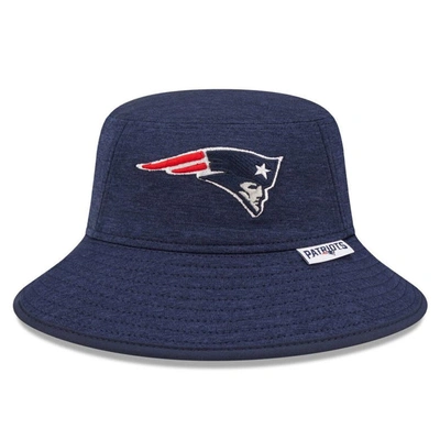 New Era Heather Navy New England Patriots Bucket Hat