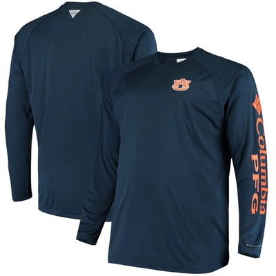 Columbia Men's  Navy Auburn Tigers Big & Tall Terminal Tackle Long Sleeve Omni-shade T-shirt