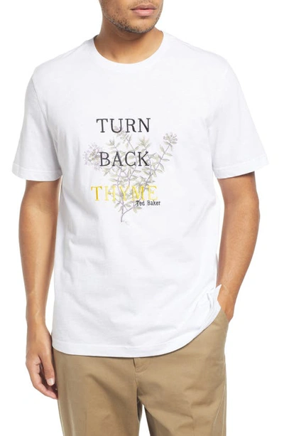 Ted Baker Almack Cotton Graphic Tee In White