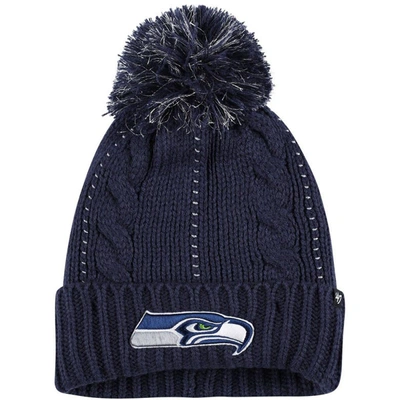 47 ' College Navy Seattle Seahawks Bauble Cuffed Knit Hat With Pom
