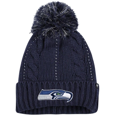 47 Brand '47 College Navy Seattle Seahawks Bauble Cuffed Knit Hat With Pom