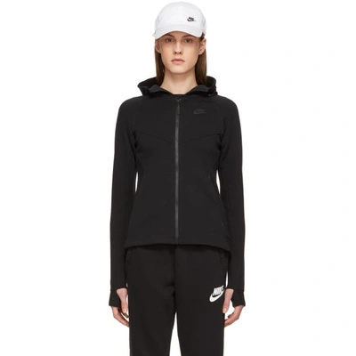 Nike Tech Fleece Cotton-blend Jersey Hoodie In Black