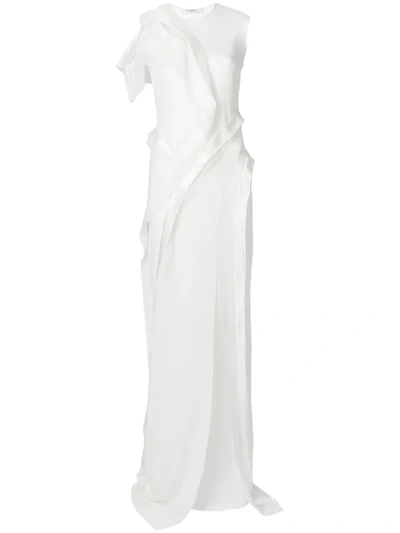 Givenchy Asymmetric Ruffle Dress In White