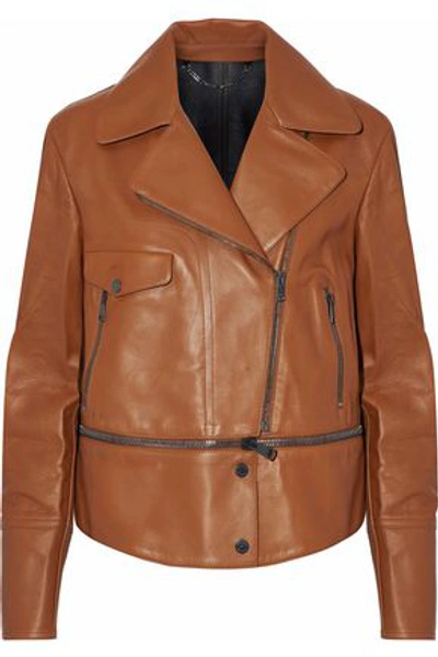 Belstaff Woman Convertible Leather Biker Jacket Camel