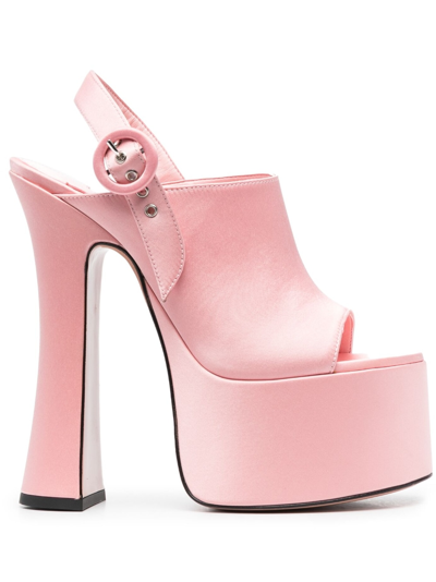 Piferi Satin Slingback Platform Sandals In Pink