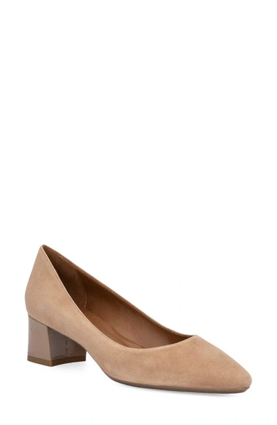 Aquatalia Pasha Suede Office Pumps In Beige