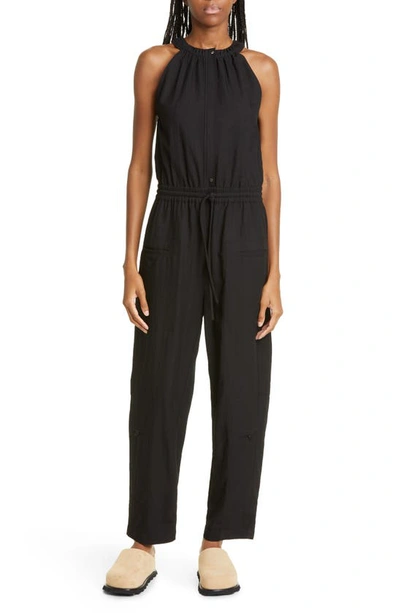 Proenza Schouler White Label Drapey Suiting Sleeveless Jumpsuit In Black