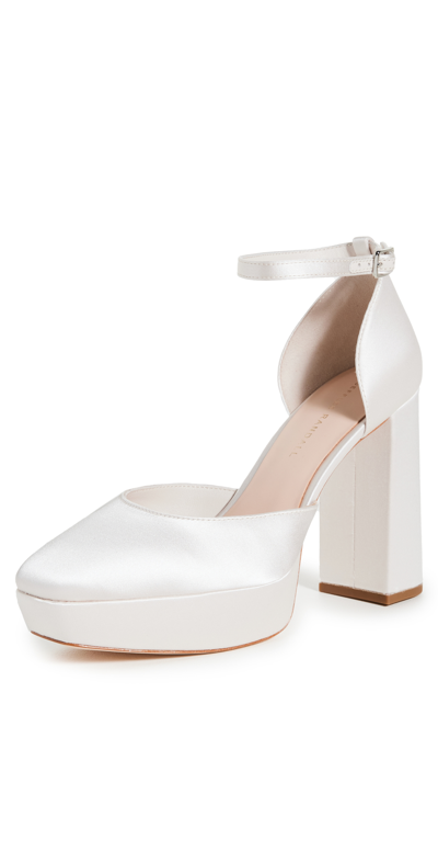 Loeffler Randall Selina Silk Ankle-strap Platform Pumps In Cream