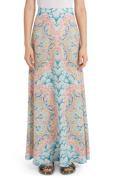 Etro Abstract-print Silk Maxi Skirt In 1