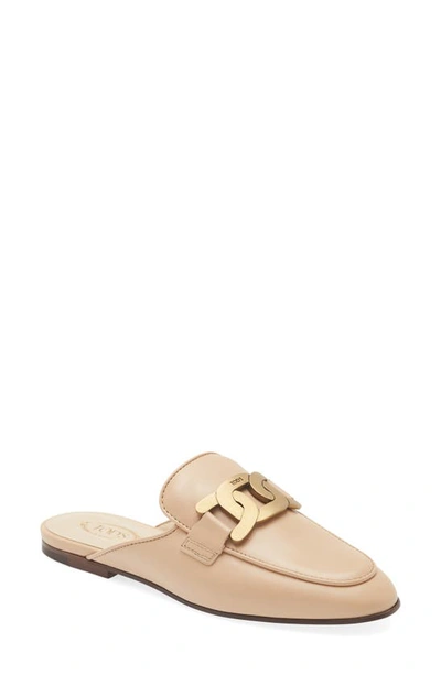 Tod's Kate Leather Chain Loafer Mules In Neutrals
