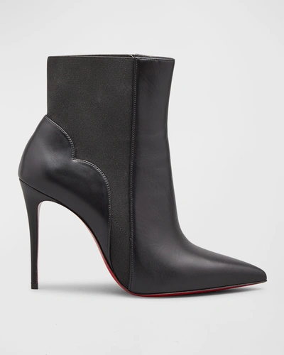 Christian Louboutin Chelsea Chick Red Sole Stiletto Booties In Black