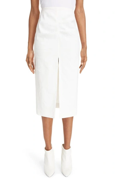 Isabel Marant Feciae Front-slit Ruched Midi Skirt In White