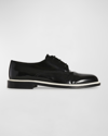 The Row Jules Patent Leather Lace-up Derby Loafers In Blw Black/white/blac