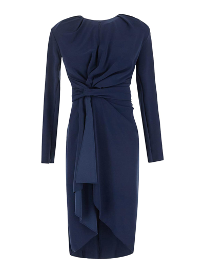 Capasa Draped Dress In Blue