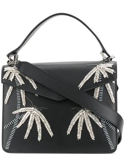 Les Petits Joueurs Embellished Leather Crossbody Bag In Black