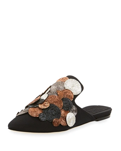 Sanayi313 Dorata Flat Embellished Slippers In Black