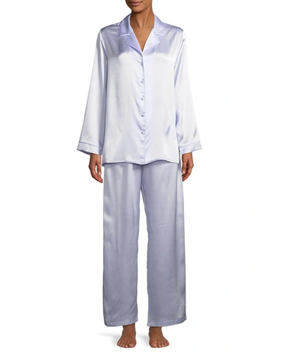 Christine Designs Garbo Classic Silk Pajama Set In Lavender
