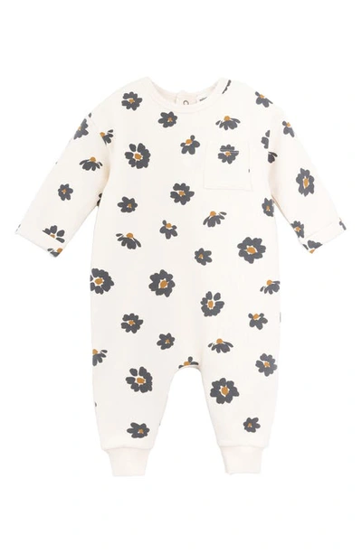 Miles The Label Babies' Print Stretch Organic Cotton Romper In Beige