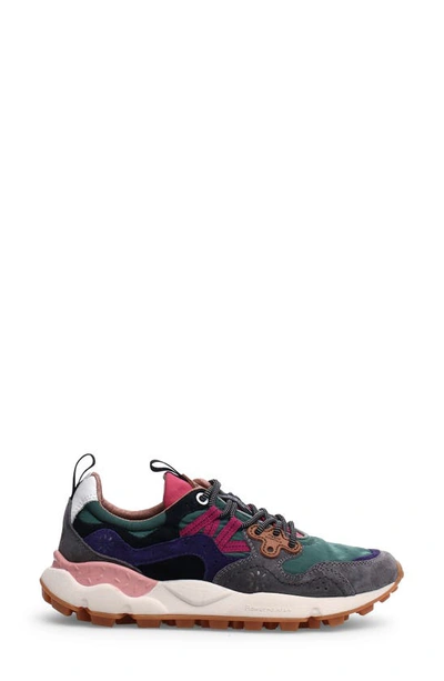 Flower Mountain Yamano 3 Sneaker In Anthracite-green-violet