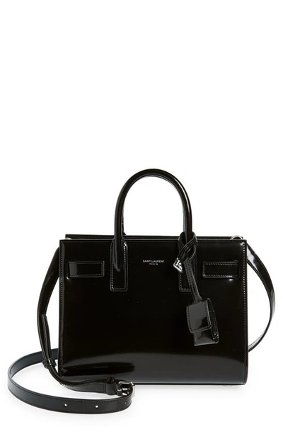 Saint Laurent Nano Sac De Jour Leather Top Handle Bag In Black