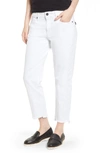 Parker Smith Shark Bite Straight-leg Cropped Jeans, White In Blanc