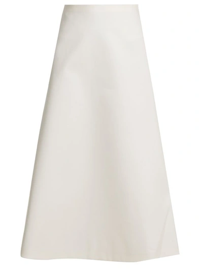 The Row Aylor Straight Cotton Skirt In White