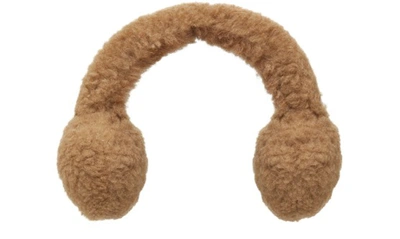 Max Mara Camel Hair And Silk Ear Muffs In Brown
