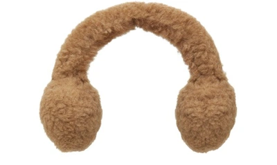 Max Mara Camel Hair And Silk Ear Muffs In Cammello