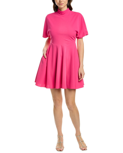 Alexia Admor Autumn Mock Neck Fit & Flare Dress In Pink