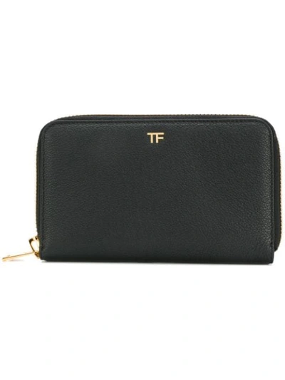 Tom Ford Travel Wallet With Detachable Pouch In Black