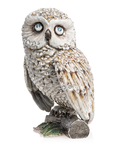 Jay Strongwater 5" Snow Owl Figurine In Multi