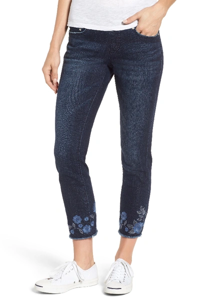 Jag Jeans Amelia Embroidered Slim Ankle Jeans In Meteor Wash
