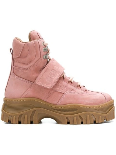 Msgm Chucky Bootie Strap Sneaker In Pink