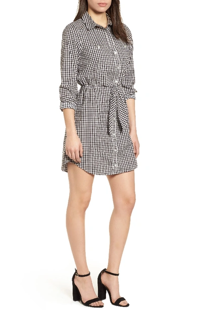 Sanctuary Tali Belted Cotton Shirtdress In Bistro Check