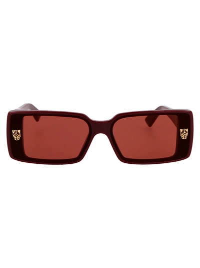 Cartier Ct0358s Sunglasses In 004 Burgundy Burgundy Red