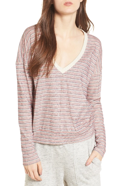 Splendid Stripe Pullover In Off White