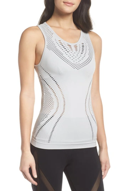 Alo Yoga Lark Fitted Performance Tank In Dove Grey Heather