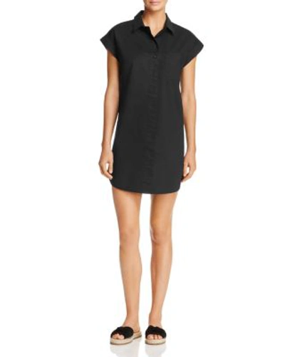 Aqua Short-sleeve Poplin Shirt Dress - 100% Exclusive In Black