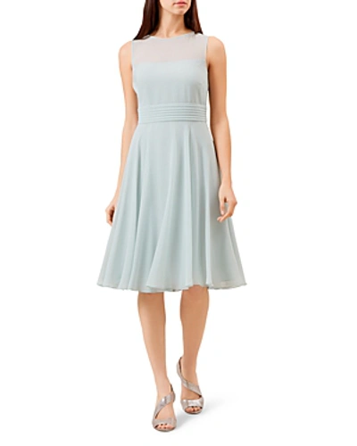 Hobbs London Ashling Pleated A-line Dress In Mint